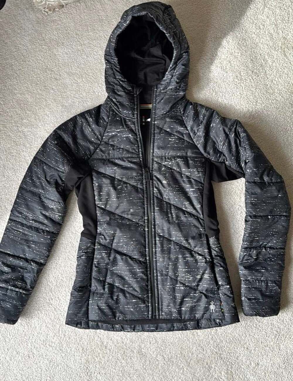 Smartwool,Women's Smartloft 150 Hooded Jacket, Charcoal Patterned,Performance,XS